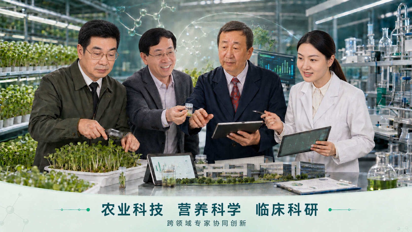 农业科技、营养科学与临床科研协同研究示意